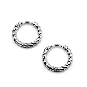 925 Sterling Silver Twisted Rope Hoop Earrings Huggie Earrings Huggie Hoops